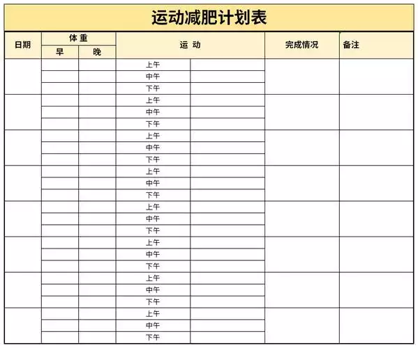 怎么做减肥表格(1)